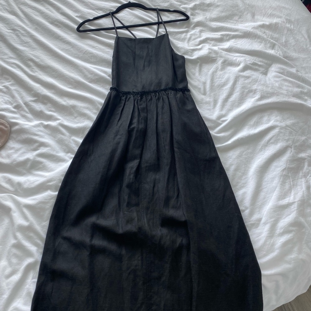 Wilfred Black Pleated Sundress for Wedding Guest